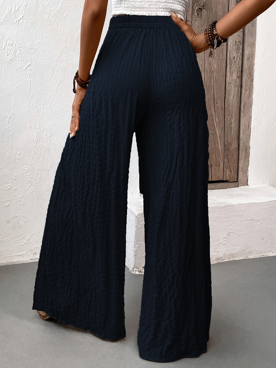 Outfit Flow - Honey Tied Slit Wide Leg Pants