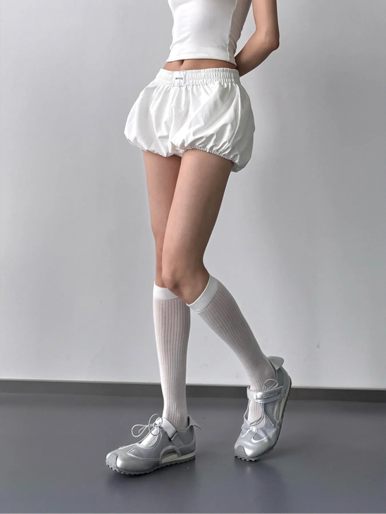 Elastic Waistband Bubble Shorts OutfitFlow