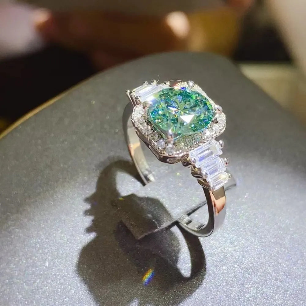 3 Carat Moissanite 925 Sterling Silver Ring OutfitFlow