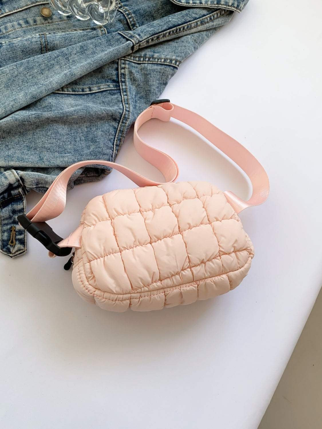 Outfit Flow - Bubble Texture Adjustable Strap Crossbody Bag