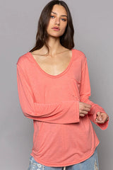 POL Chest Pocket Long Sleeve T-Shirt OutfitFlow