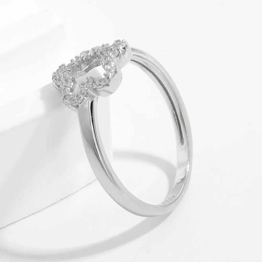 925 Sterling Silver Inlaid Zircon Ring OutfitFlow