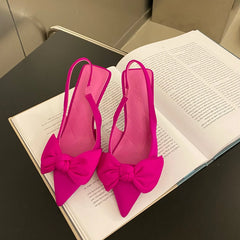 Point Toe Stiletto Pumps Hot Pink OutfitFlow