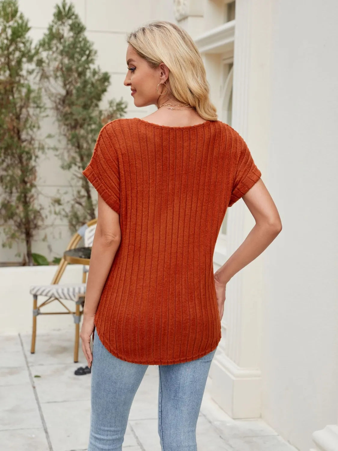 Round Neck Short Sleeve T-Shirt OutfitFlow