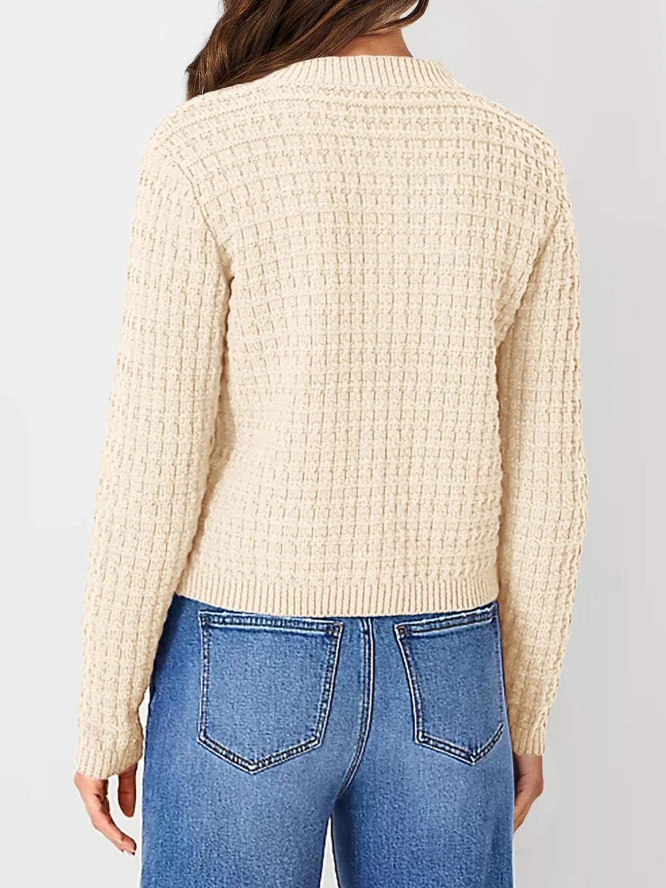 Textured Knit Button-Front Cardigan OutfitFlow