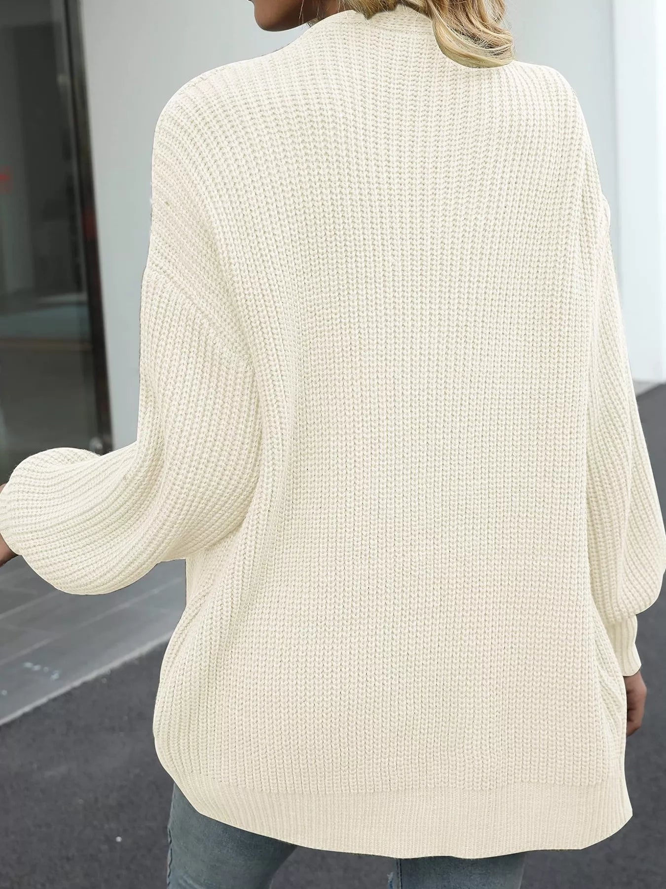 Oversized Chunky Knit Open Front Cardigan OutfitFlow