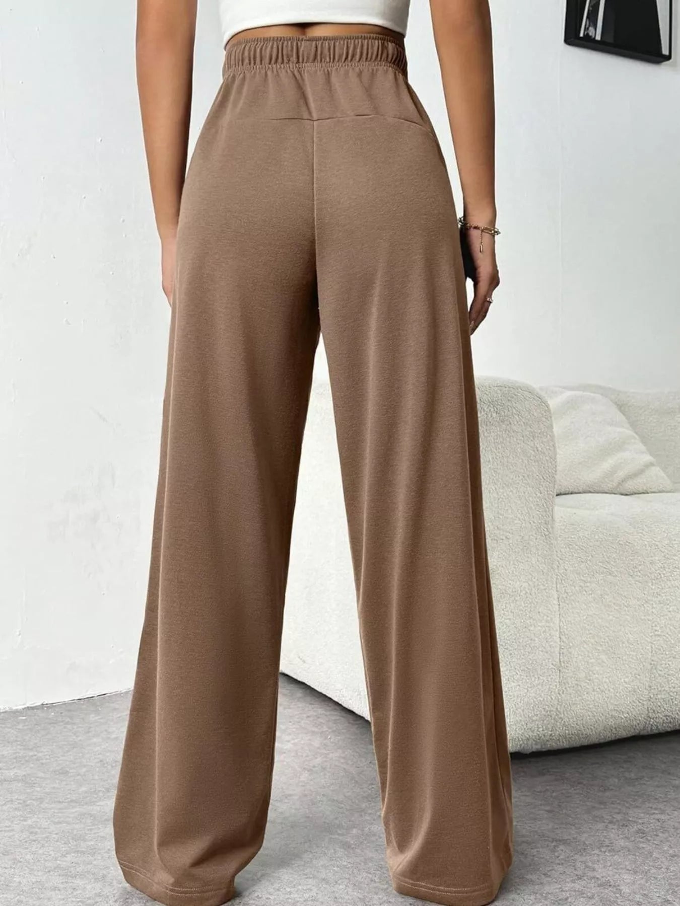 Drawstring Wide Leg Pants OutfitFlow
