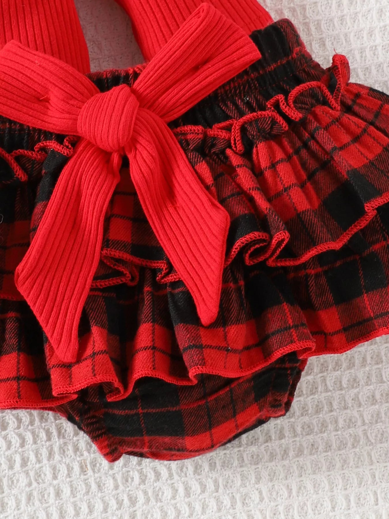 Children's Christmas Ruffle Trim 4-Piece Set OutfitFlow