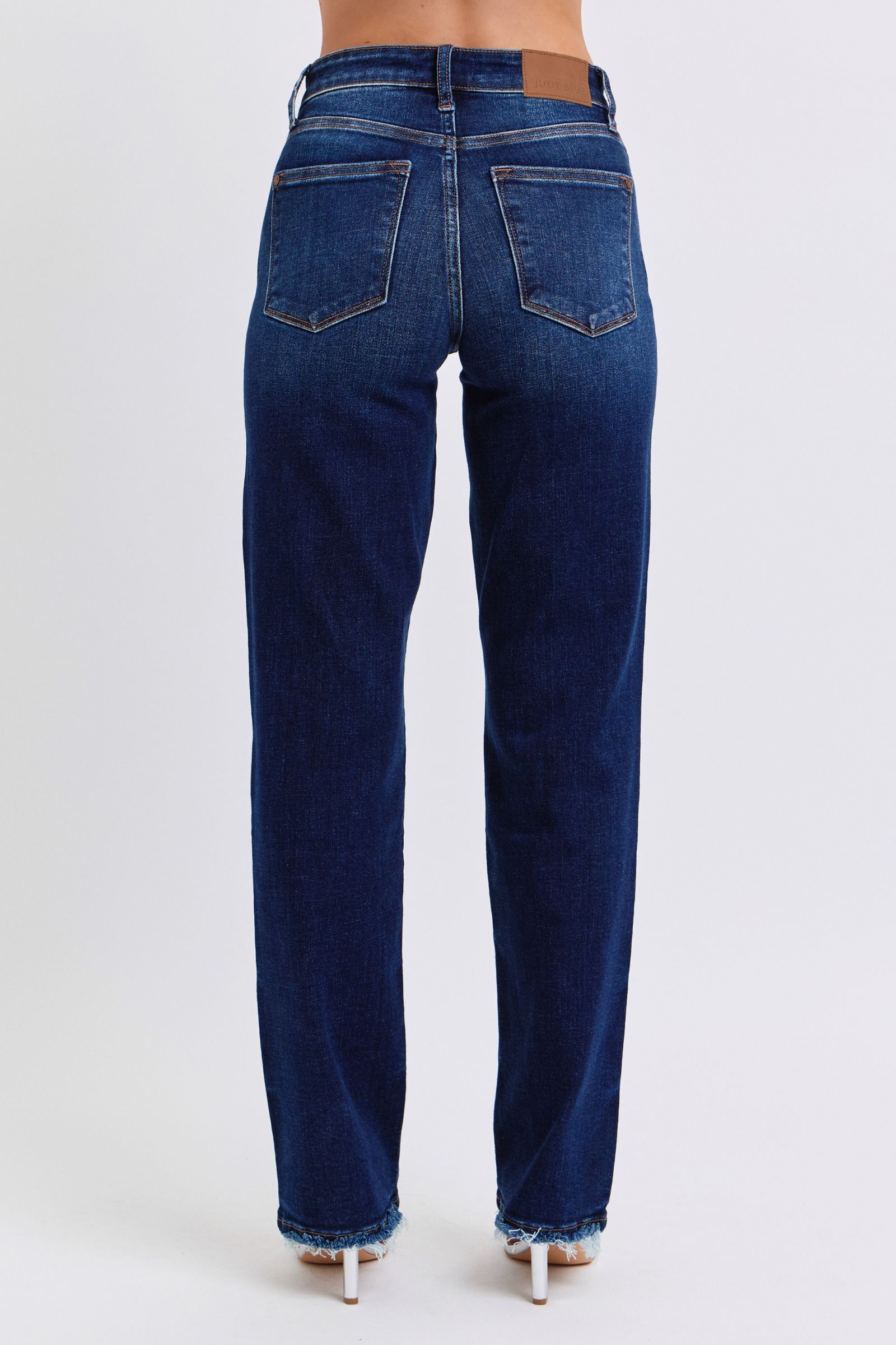 Outfit Flow - Judy Blue Full Size Raw Hem Straight Leg Jeans