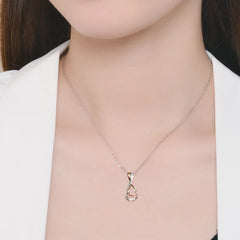 925 Sterling Silver Inlaid Moissanite Infinity Pendant Necklace OutfitFlow