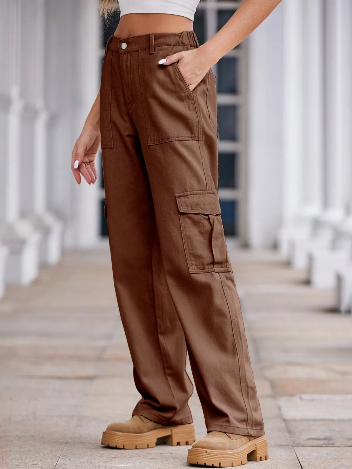 High-Waisted Cargo Jeans OutfitFlow