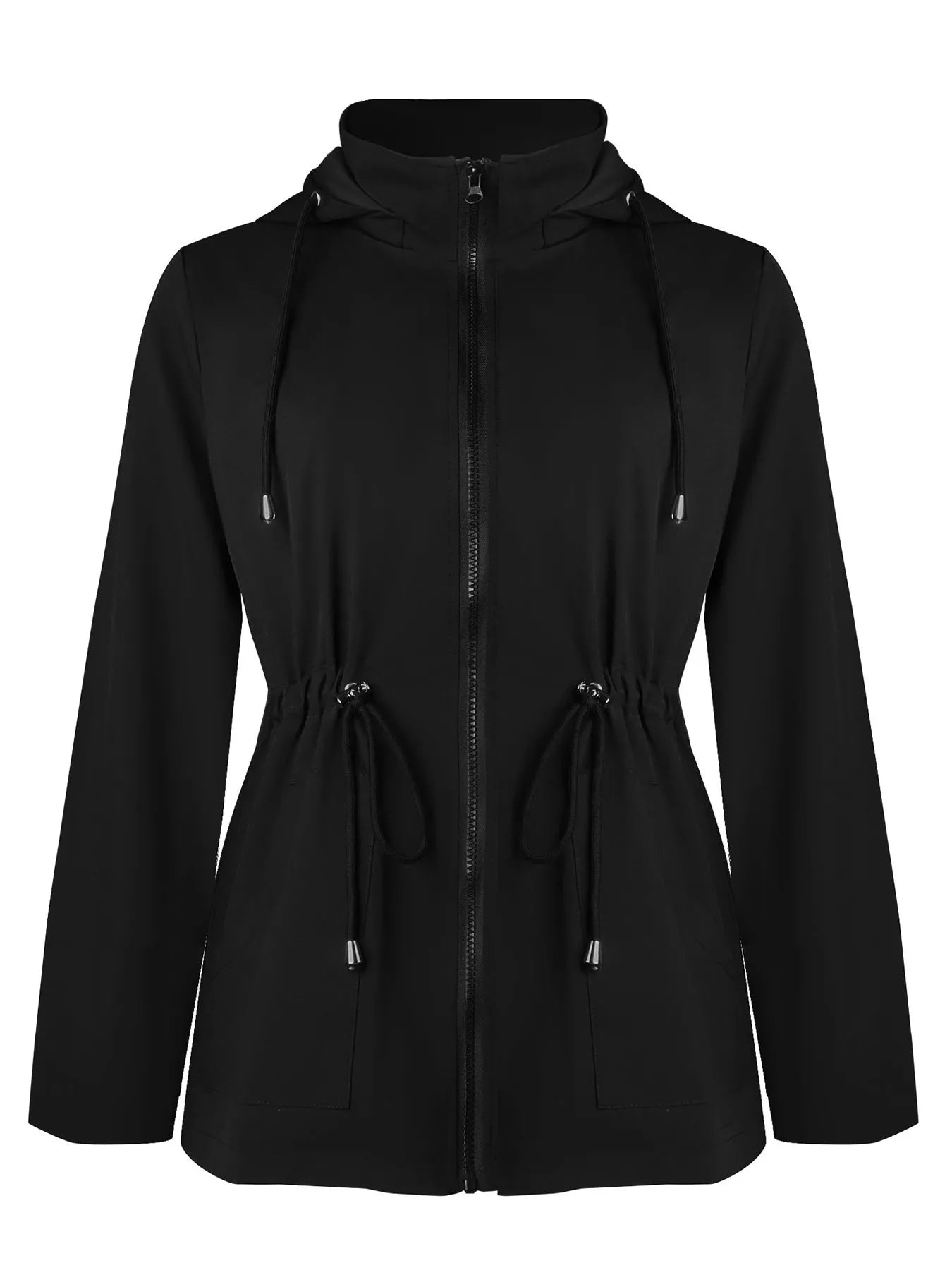 Zip Up Waterproof Hooded Outerwear OutfitFlow