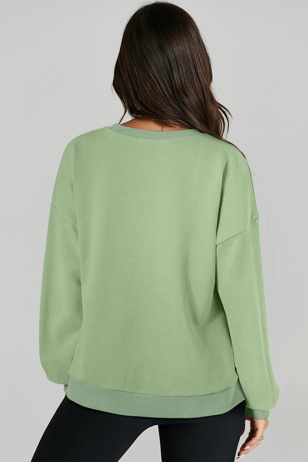 Outfit Flow - High-Low Round Neck Long Sleeve Sweatshirt