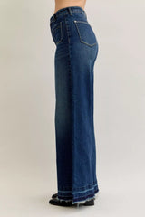 Judy Blue High Waist Palazzo Jeans with Front Patch Pockets Trendsi
