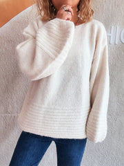 Relaxed Fit Round Neck Sweater Trendsi