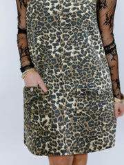 Leopard Print Denim Overall Dress OutfitFlow