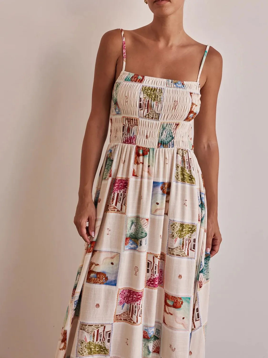 Smocked Square Neck Cami Dress OutfitFlow
