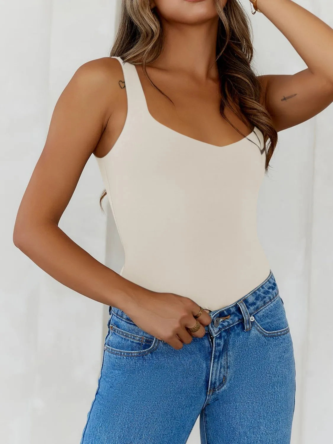 Solid Color Wide Strap Cami OutfitFlow