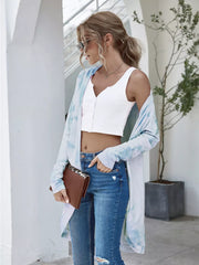Tie-Dye Oversized Open Front Cardigan OutfitFlow
