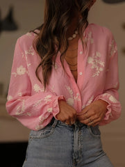Flower Button Up Long Sleeve Shirt OutfitFlow