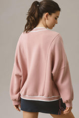 Contrast Trim V Neck Button Up Cardigan OutfitFlow
