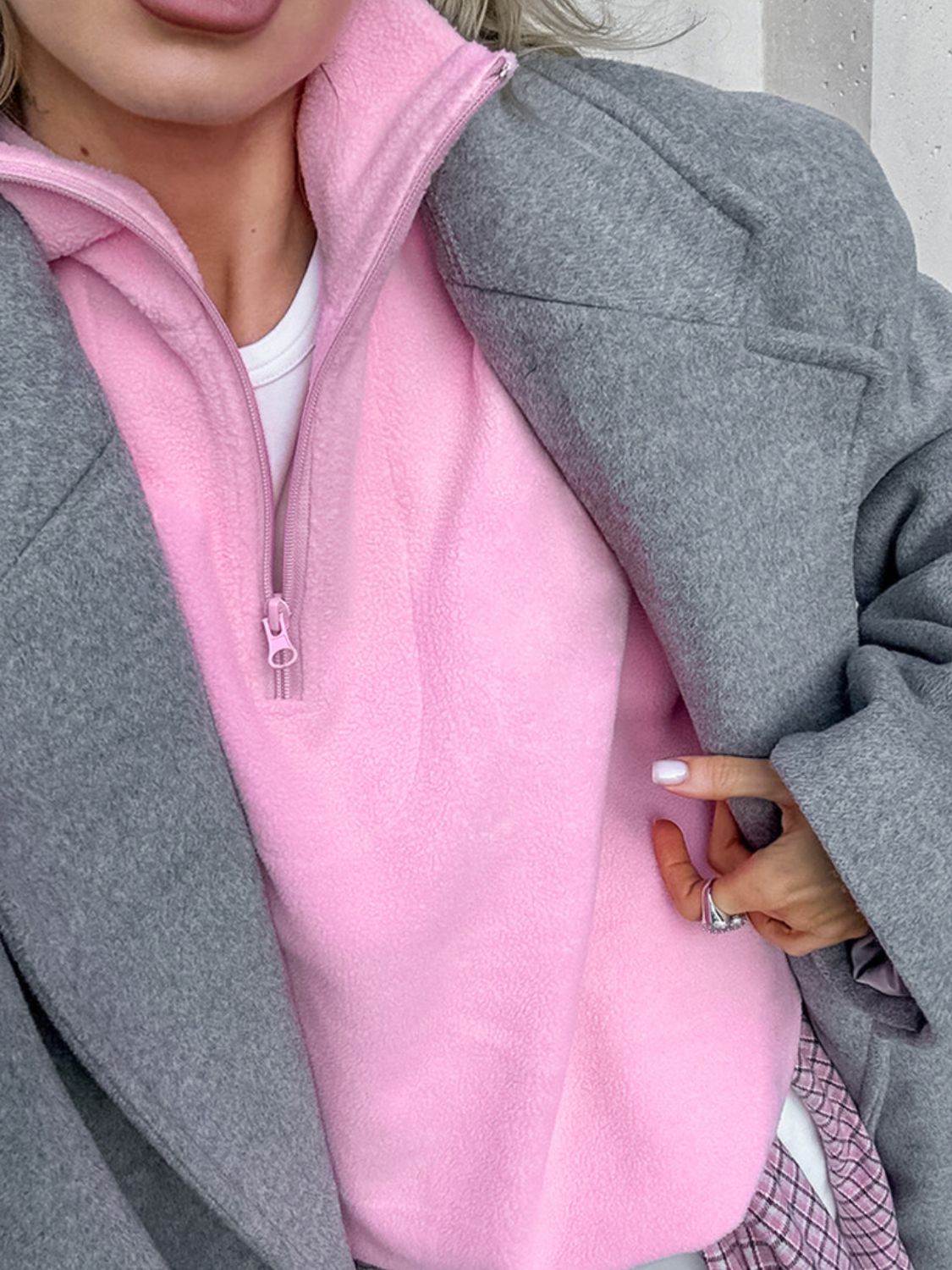Quarter Zip Long Sleeve Sweatshirt OutfitFlow