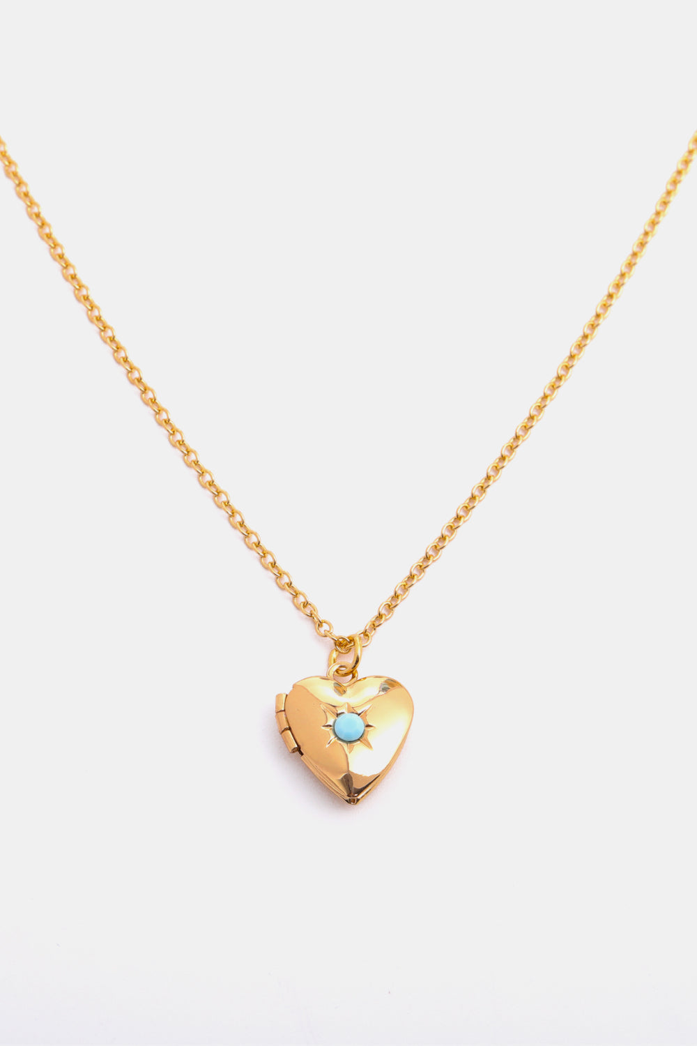 Zircon Heart Shape 14K Gold-Plated Pendant Necklace December One Size OutfitFlow