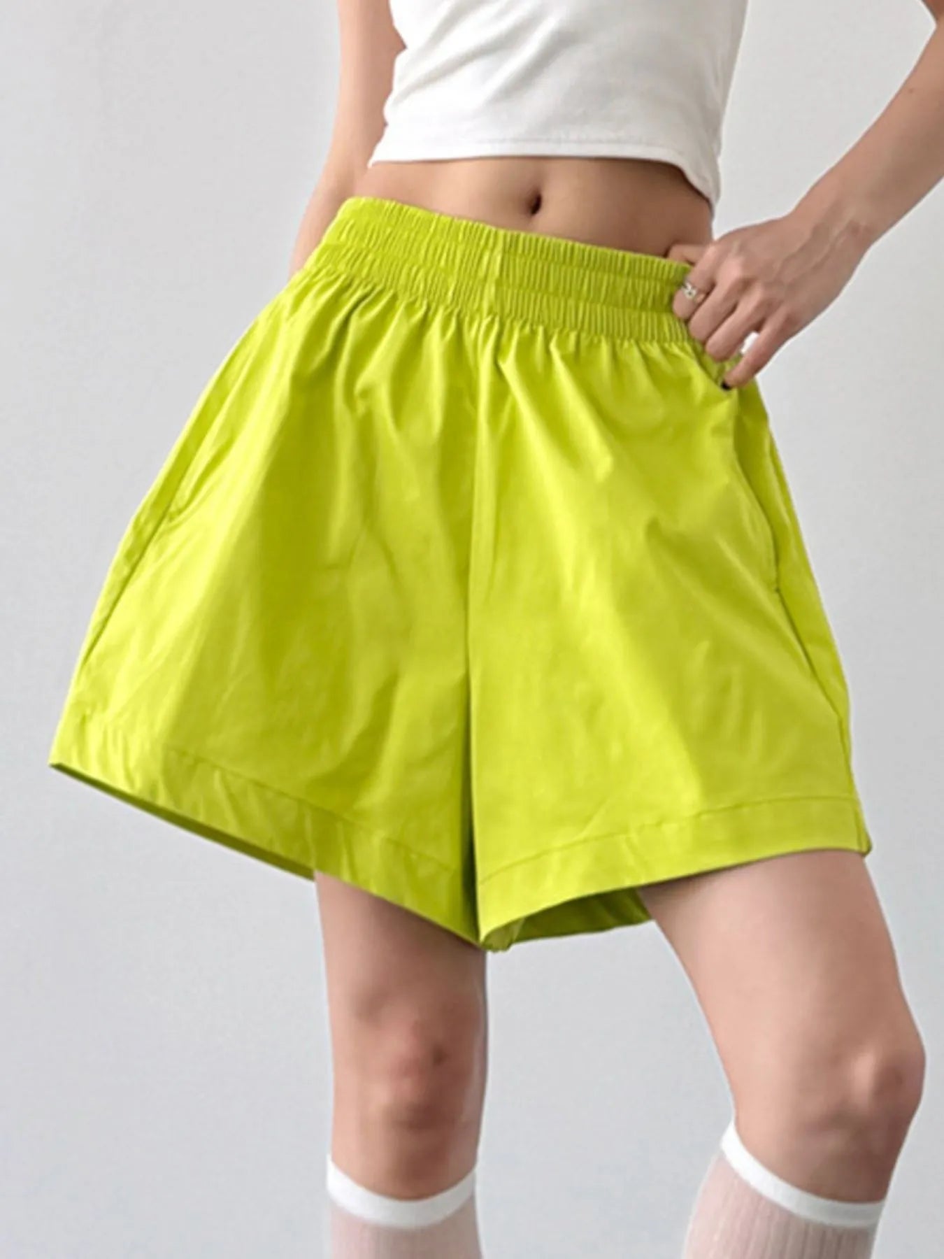 Smocked Wide-Leg Shorts OutfitFlow