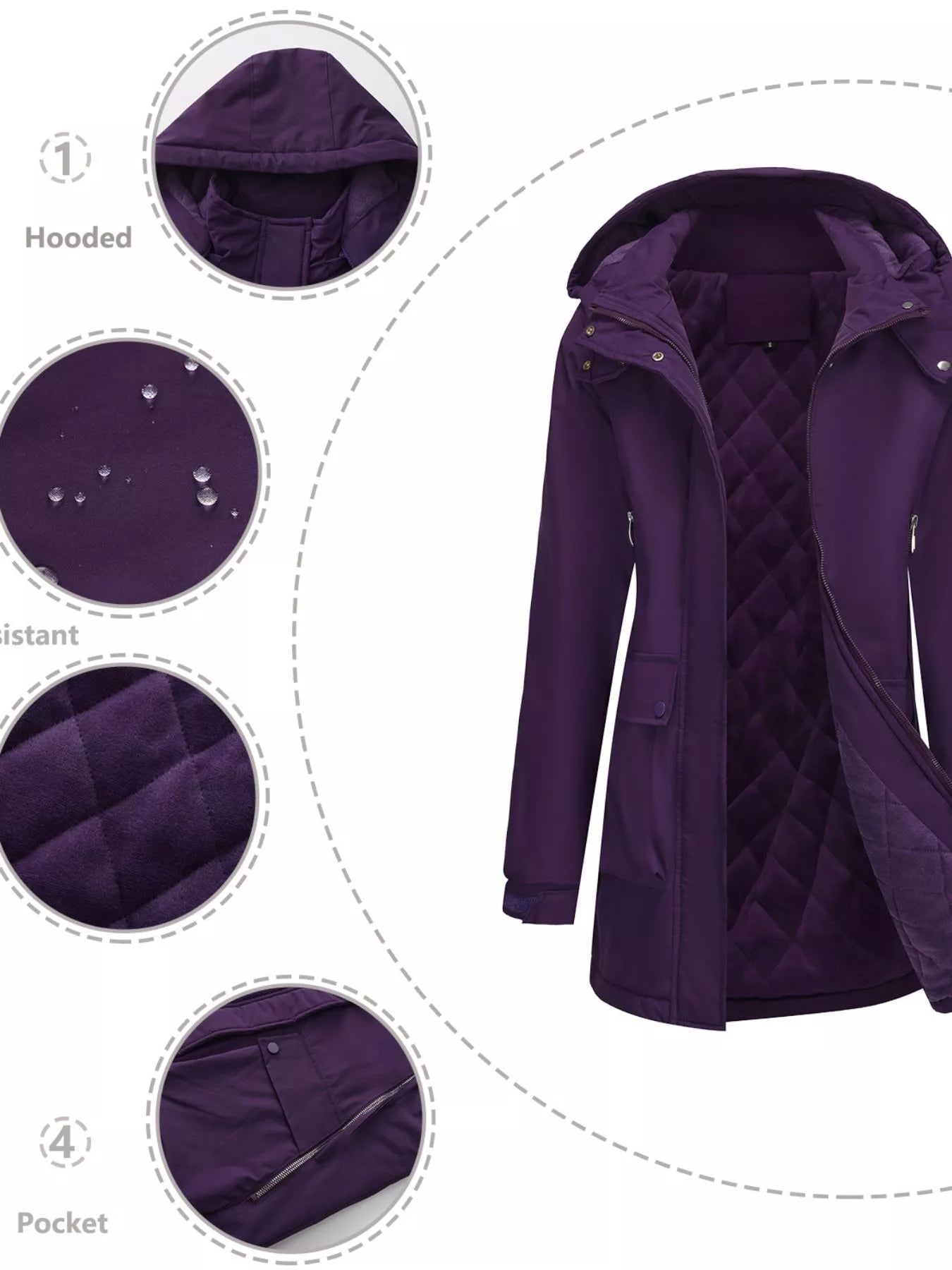 Full Size Zip Up Hooded Parka Outerwear Plus Size OutfitFlow