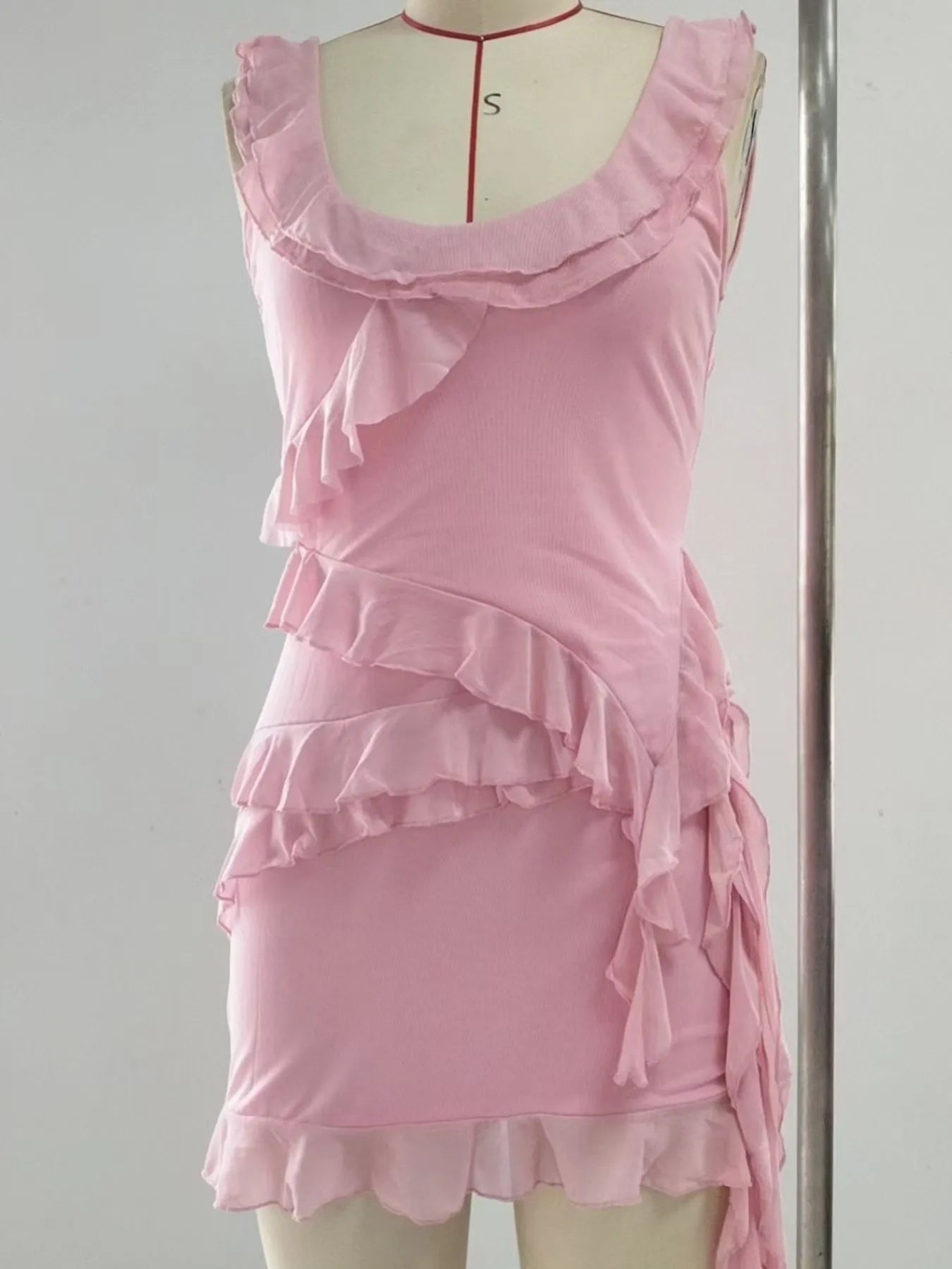 Ruffled Scoop Neck Tank and Skirt Set OutfitFlow
