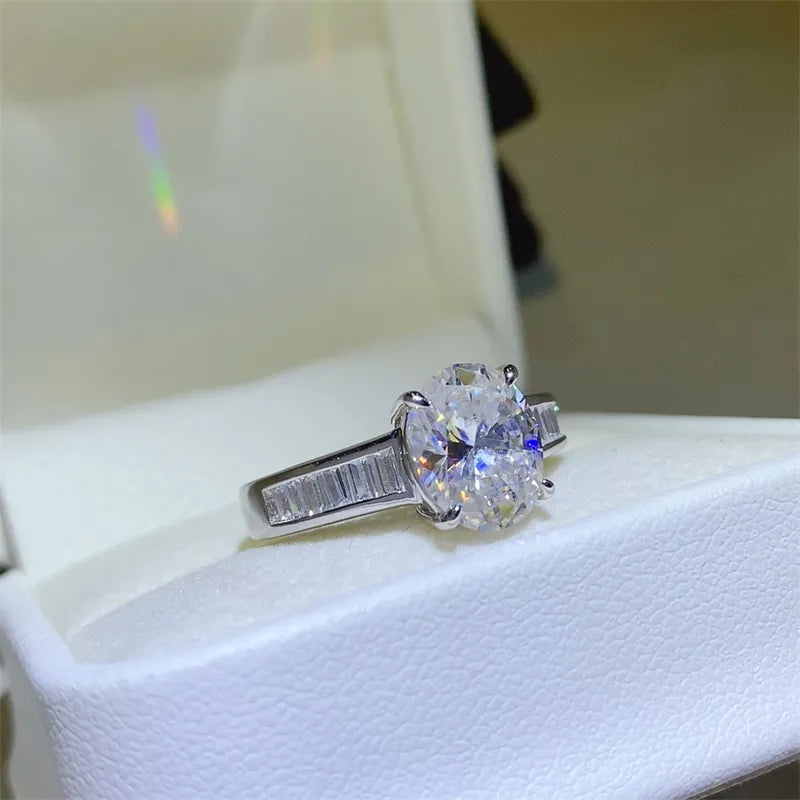 3 Carat Moissanite 925 Sterling Silver Ring OutfitFlow