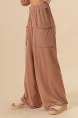 BiBi 2tone Cord Rib Waist Band Side Pocket Pants OutfitFlow