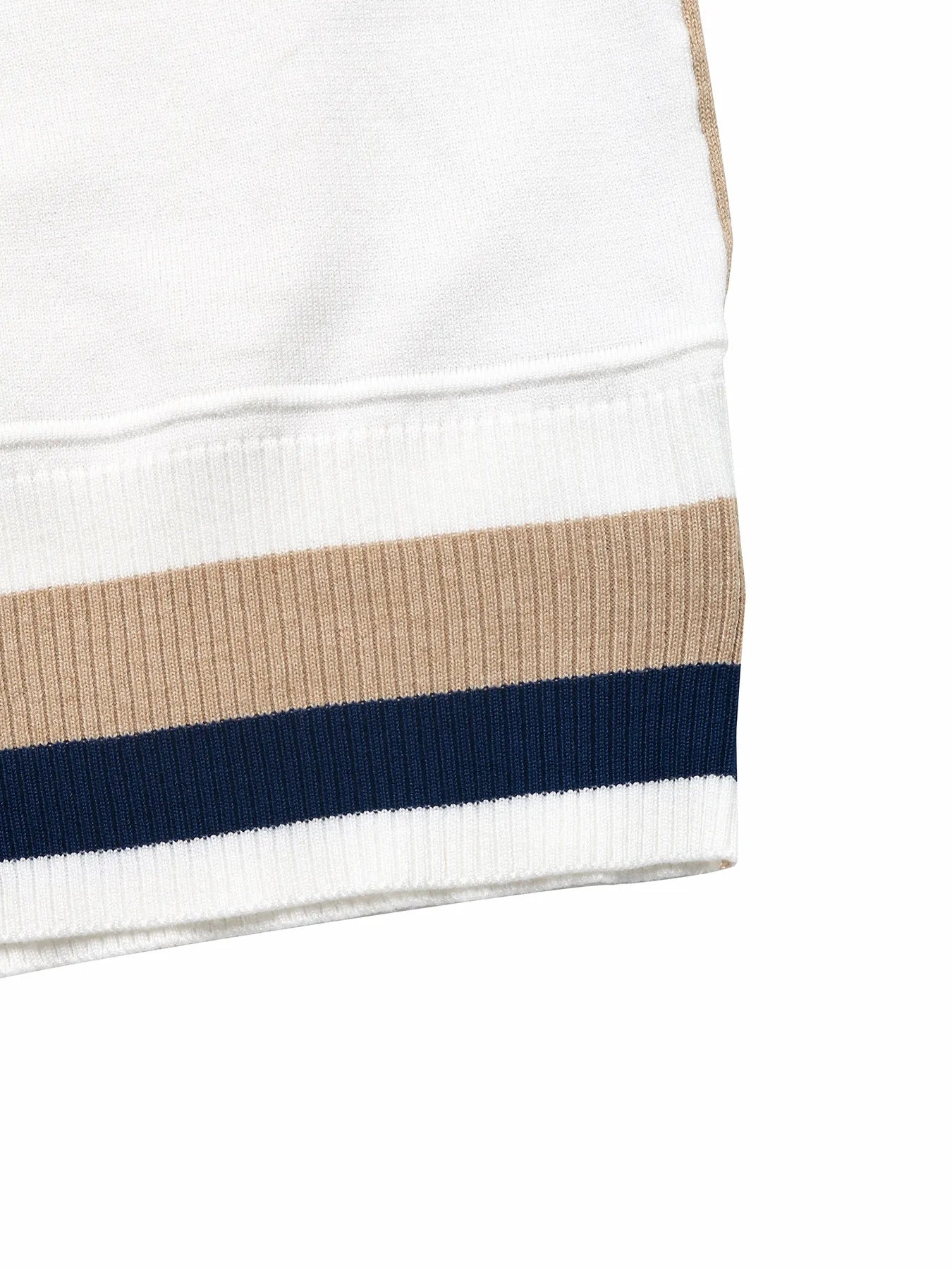 Color Block Round Neck Sweater with Ribbed Trim OutfitFlow