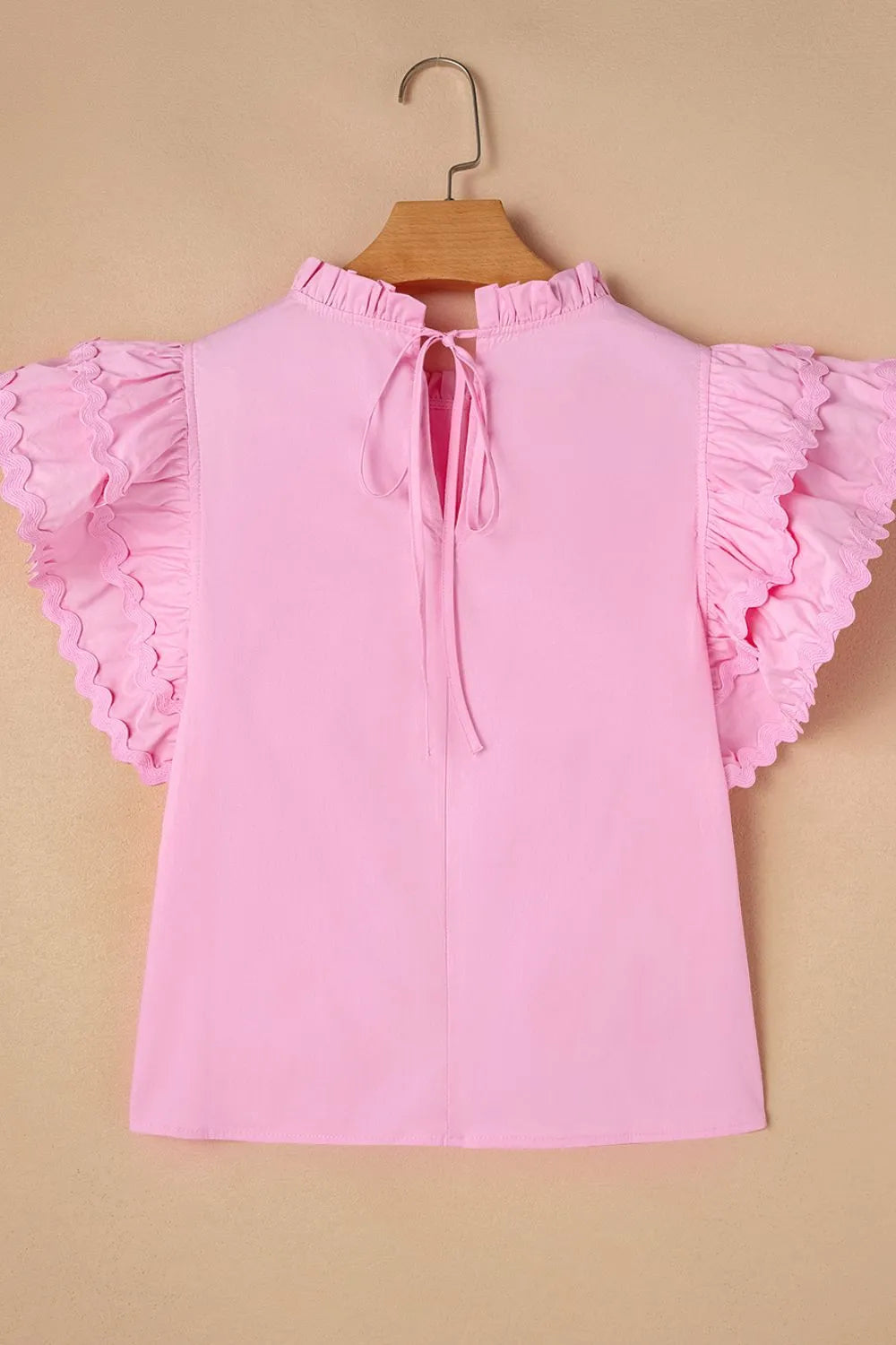 Ruffled Sleeve Frilled Collar Blouse OutfitFlow
