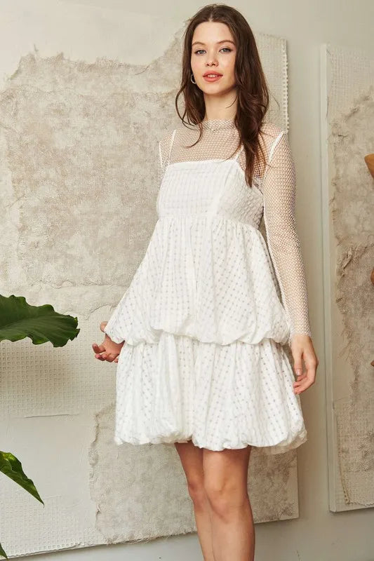 Davi & Dani Checker Print Side Pockets Textured Mini Dress OutfitFlow