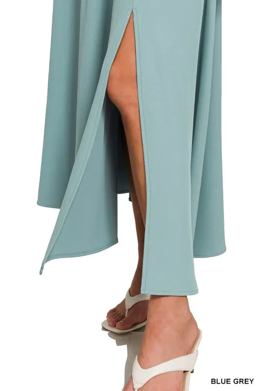 Zenana Heavy Woven Span Crop Tee & Skirt Set OutfitFlow
