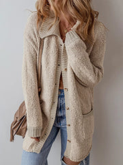 Button-Up Cardigan with Pockets OutfitFlow