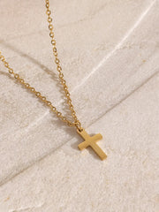 18K Gold-Plated Three-Layered Cross Necklace OutfitFlow