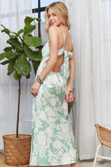 ADORA Print Spaghetti Strap Maxi Dress OutfitFlow