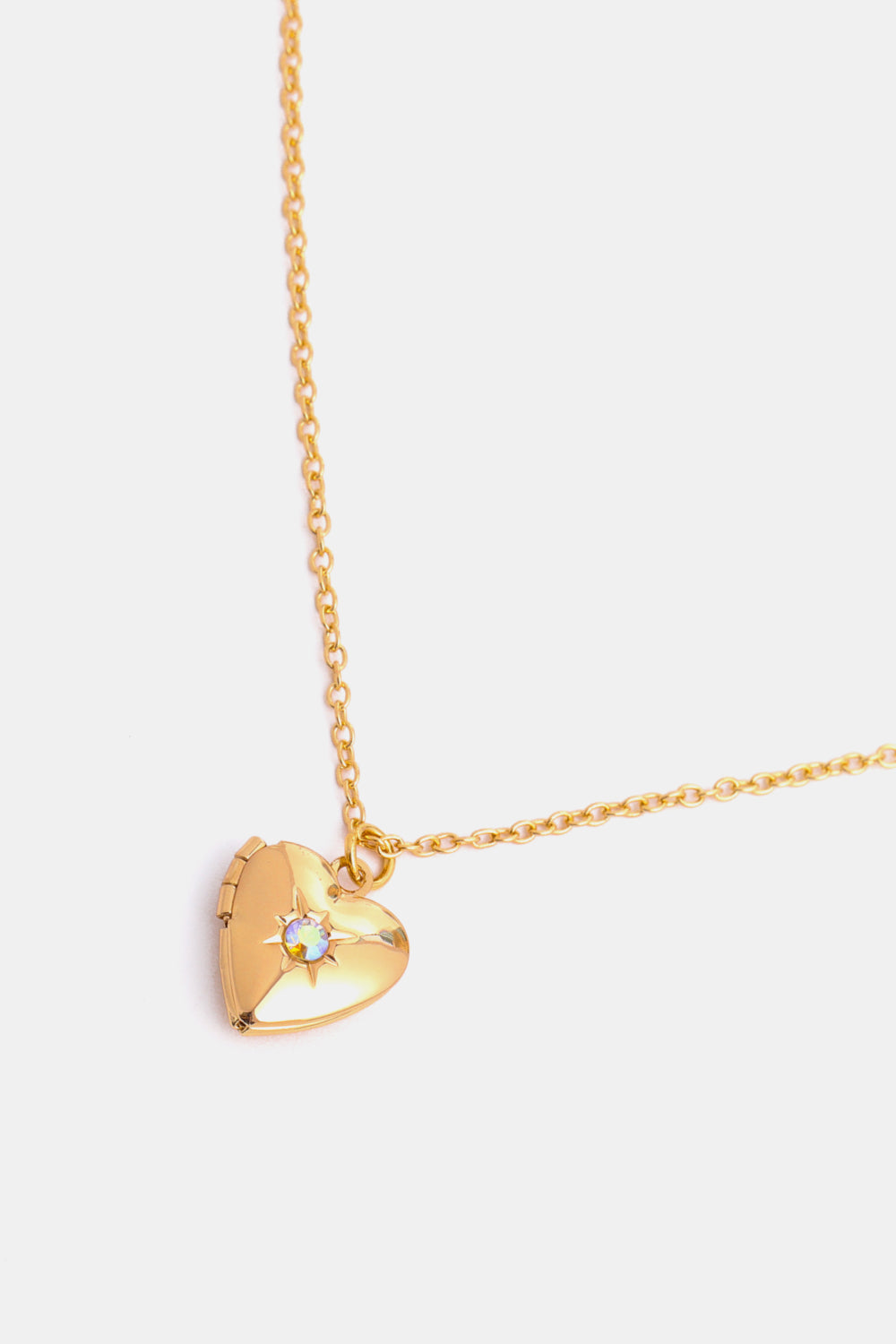 Zircon Heart Shape 14K Gold-Plated Pendant Necklace OutfitFlow