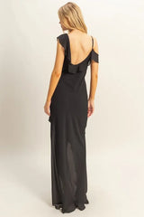HYFVE Chiffon Ruffle Trim Midi Dress OutfitFlow