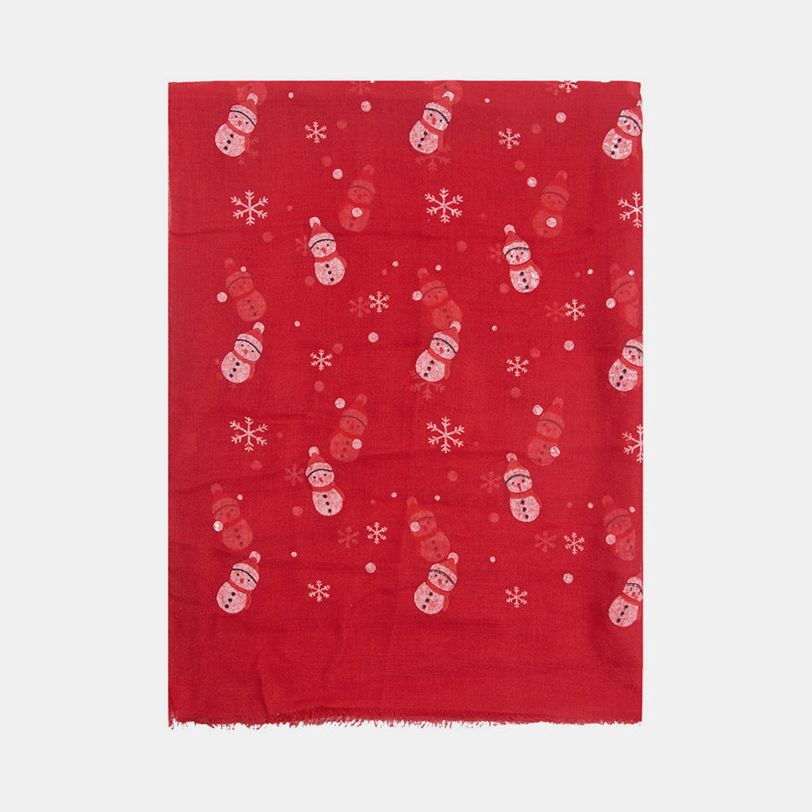 Fringe Snowman Polyester Scarf OutfitFlow