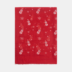 Fringe Snowman Polyester Scarf OutfitFlow