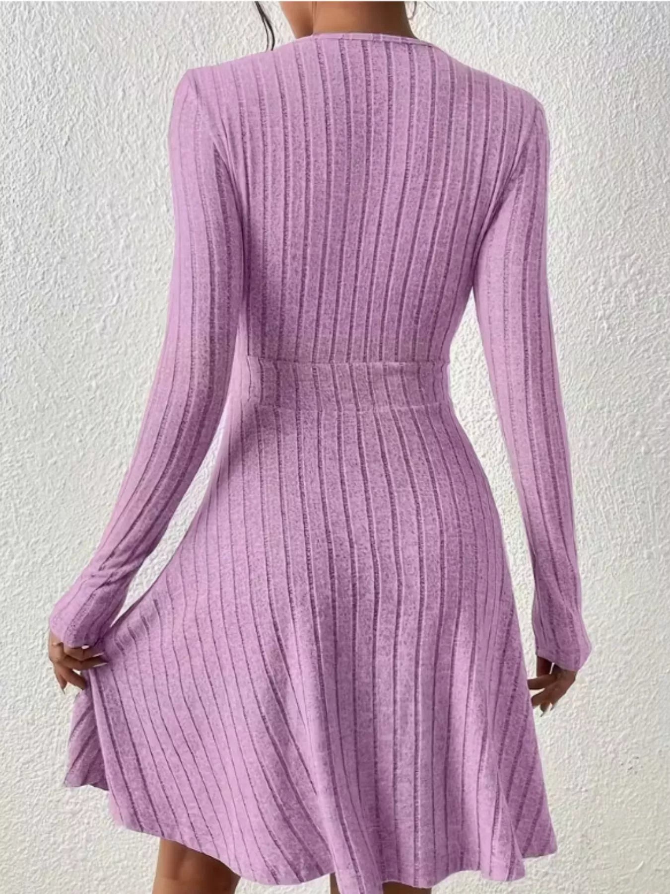 Ribbed Knit Wrap Mini Dress OutfitFlow