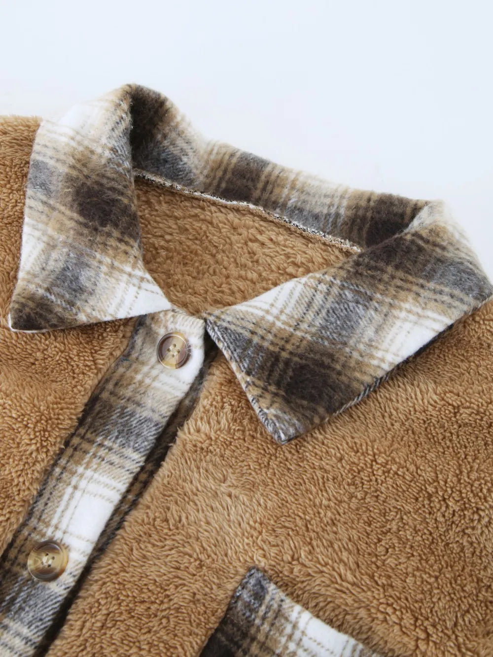 Plaid Contrast Dropped Shoulder Coat OutfitFlow