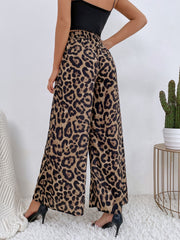Printed Elastic Waist Wide Leg Pants OutfitFlow