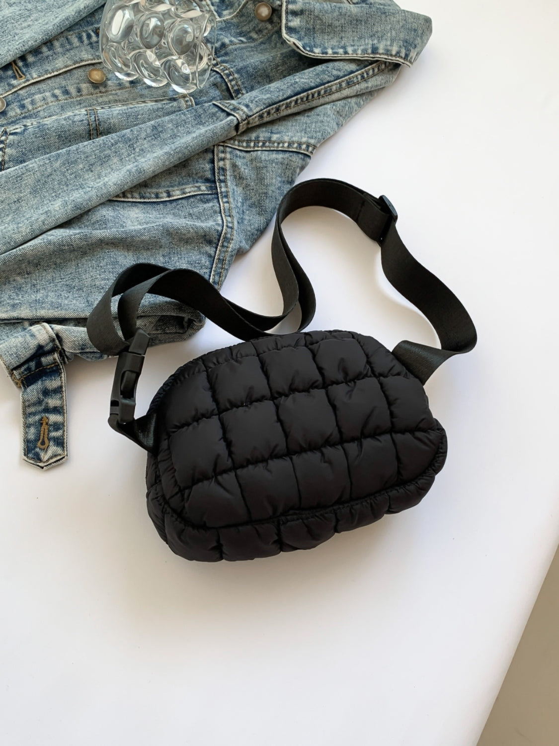 Outfit Flow - Bubble Texture Adjustable Strap Crossbody Bag