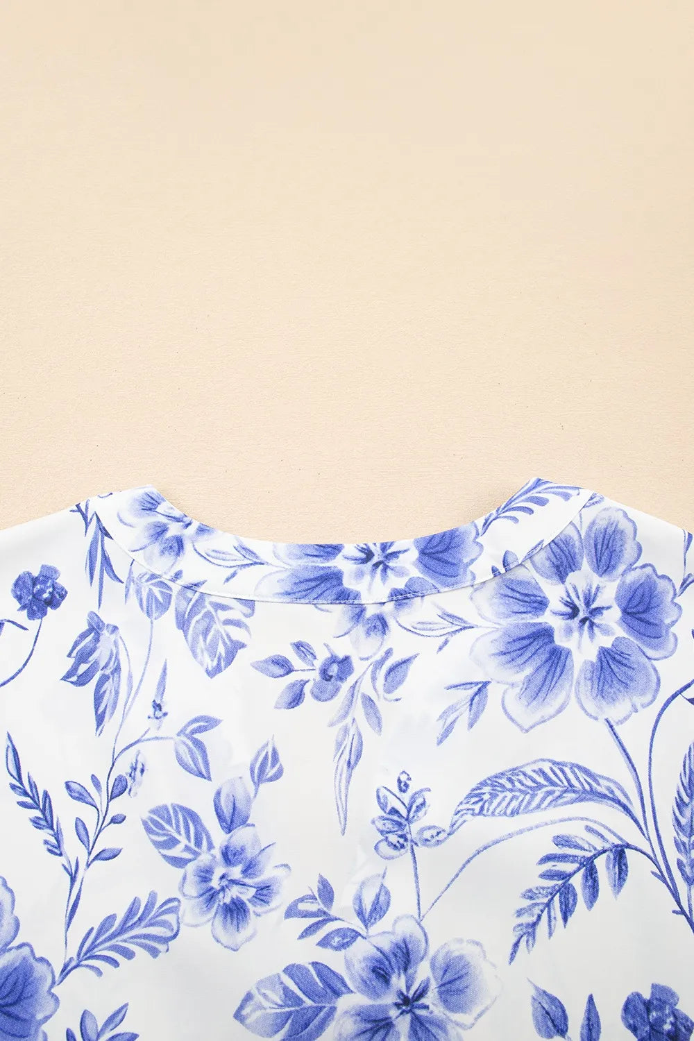 Floral Print Ricrac Trim Short Sleeve Blouse OutfitFlow
