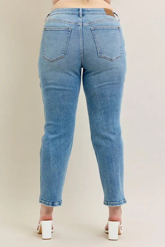 Judy Blue Full Size Hw Vintage Straight Jeans Plus Size OutfitFlow