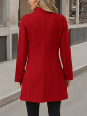 Button Up Long Sleeve Coat Trendsi